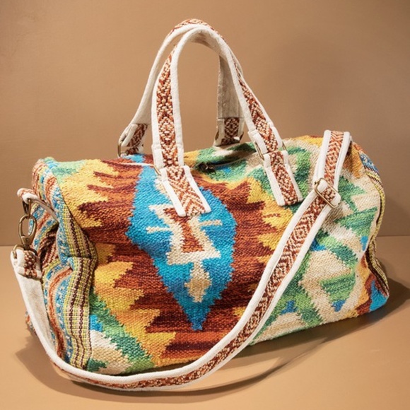 Handbags - SOLD OUT Colorful Carmel Western Ethnic Handmade Navajo Pattern Large Travel
